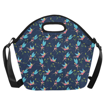Fairy with flower Print Pattern Neoprene Lunch Bag (Model 1669)(Large)-JTAMIGO.COM