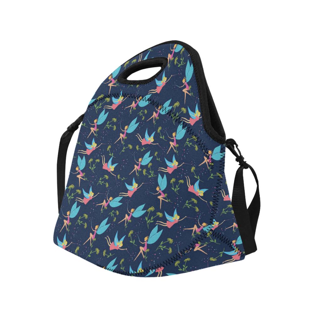 Fairy with flower Print Pattern Neoprene Lunch Bag (Model 1669)(Large)-JTAMIGO.COM
