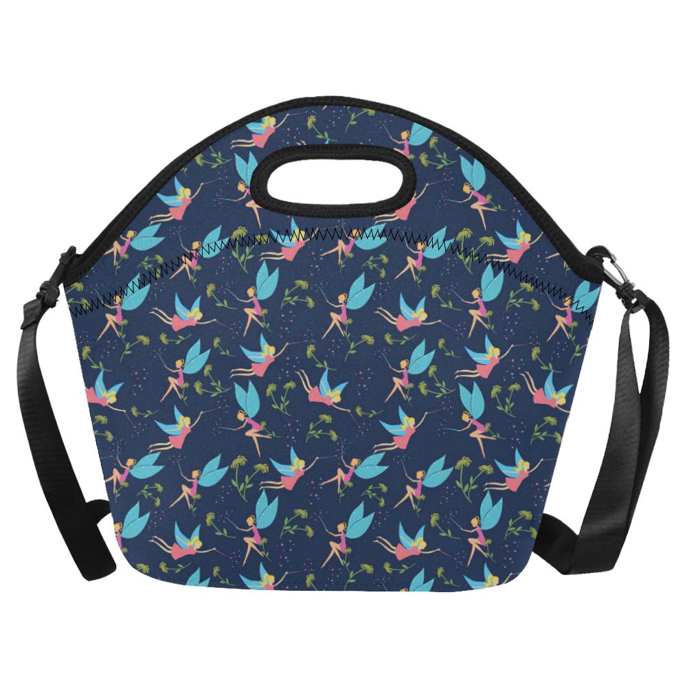 Fairy with flower Print Pattern Neoprene Lunch Bag (Model 1669)(Large)-JTAMIGO.COM