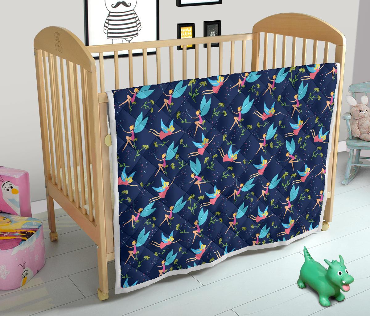 Fairy with flower Print Pattern Premium Quilt-JTAMIGO.COM