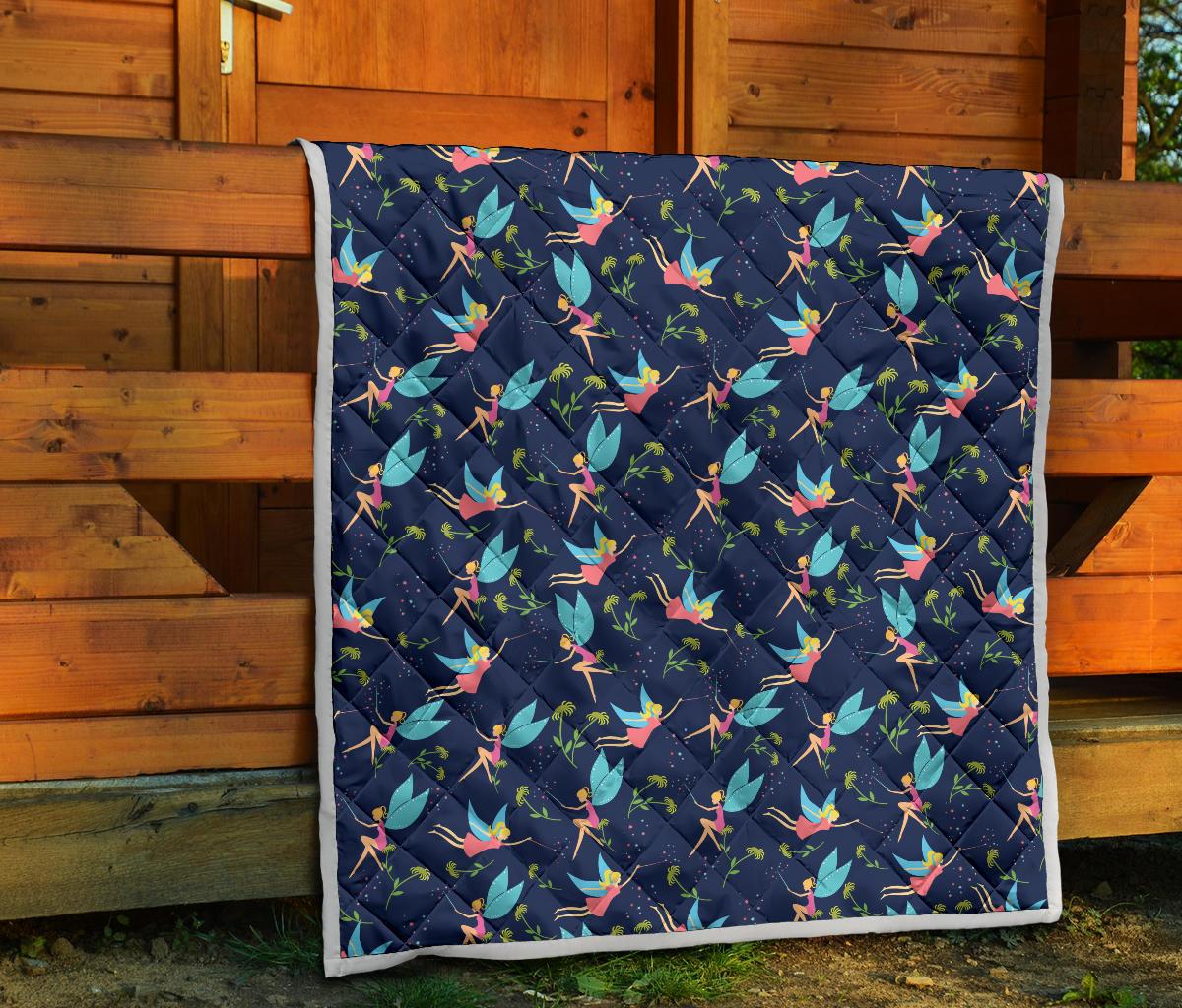 Fairy with flower Print Pattern Premium Quilt-JTAMIGO.COM