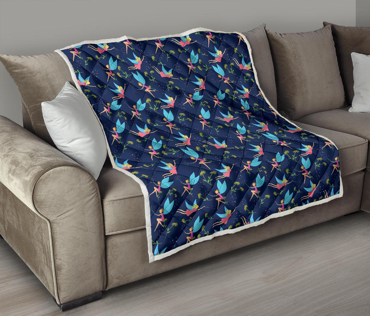 Fairy with flower Print Pattern Premium Quilt-JTAMIGO.COM