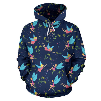 Fairy with flower Print Pattern Pullover Hoodie