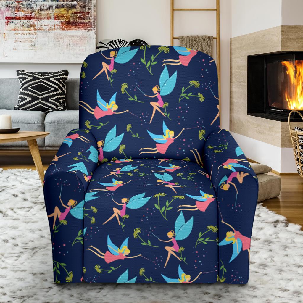 Fairy with flower Print Pattern Single Sofa Slipcover -JTAMIGO.COM