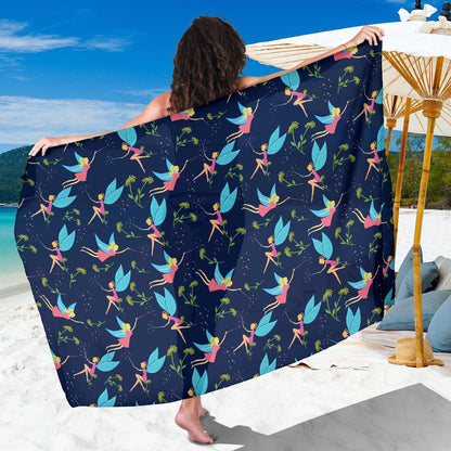 Fairy with flower Print Pattern Sarong Pareo Wrap