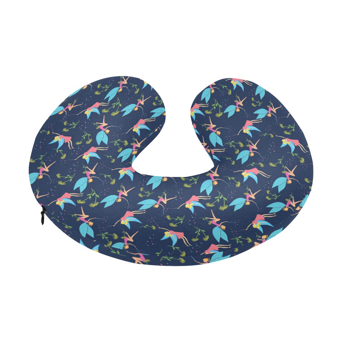 Fairy with flower Print Pattern U-Shaped Travel Neck Pillow-JTAMIGO.COM