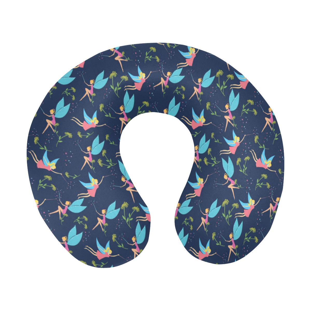 Fairy with flower Print Pattern U-Shaped Travel Neck Pillow-JTAMIGO.COM