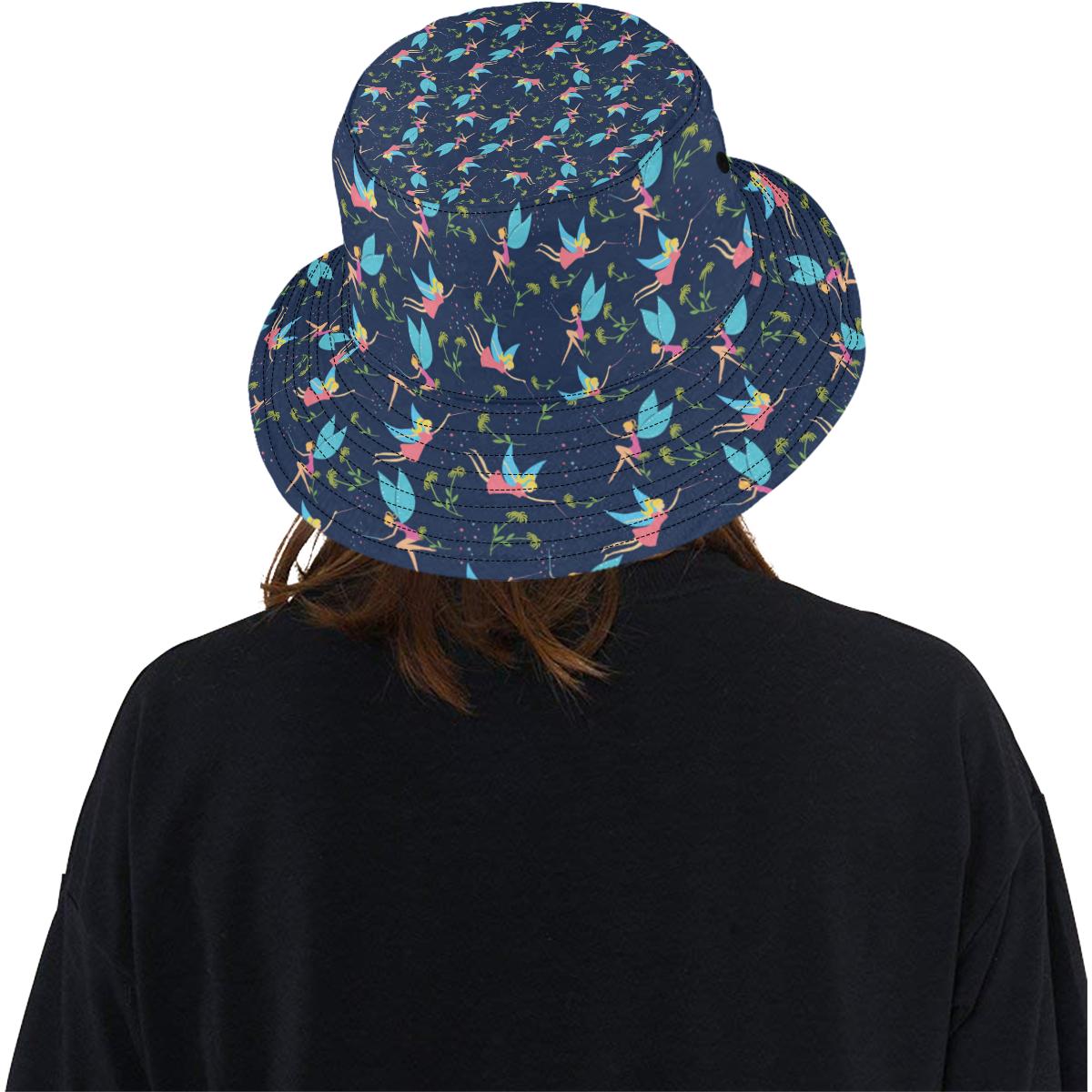 Fairy with flower Print Pattern Unisex Bucket Hat
