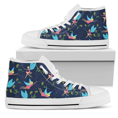 Fairy with Flower Print Pattern Women High Top Shoes