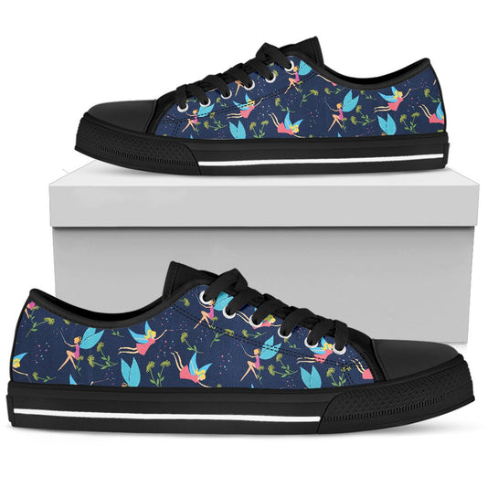 Fairy with flower Print Pattern Women Low Top Shoes