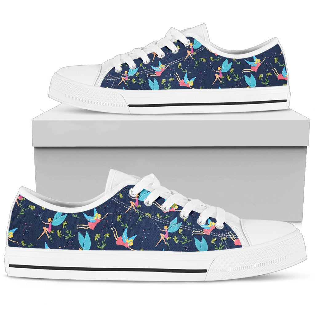 Fairy with flower Print Pattern Women Low Top Shoes