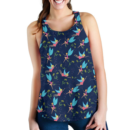 Fairy with flower Print Pattern Women Racerback Tank Top