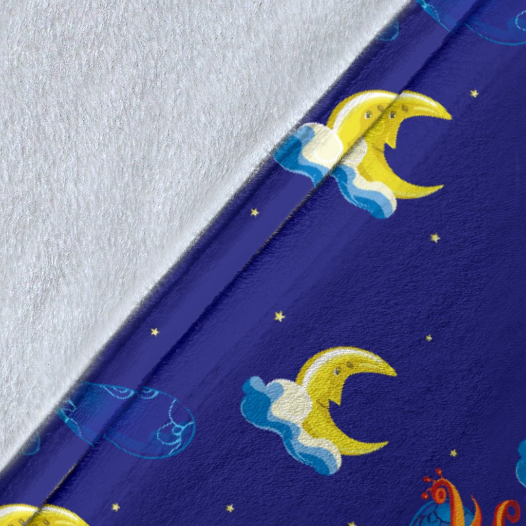 Fairy With Moon Print Pattern Fleece Blanket