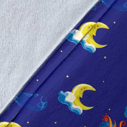 Fairy With Moon Print Pattern Fleece Blanket