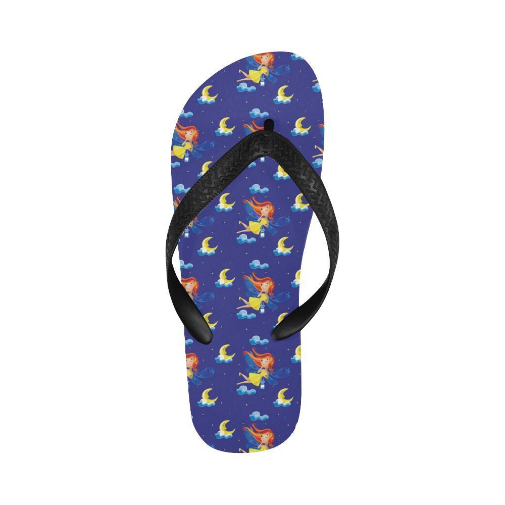 Fairy with Moon Print Pattern Flip Flops-JTAMIGO.COM