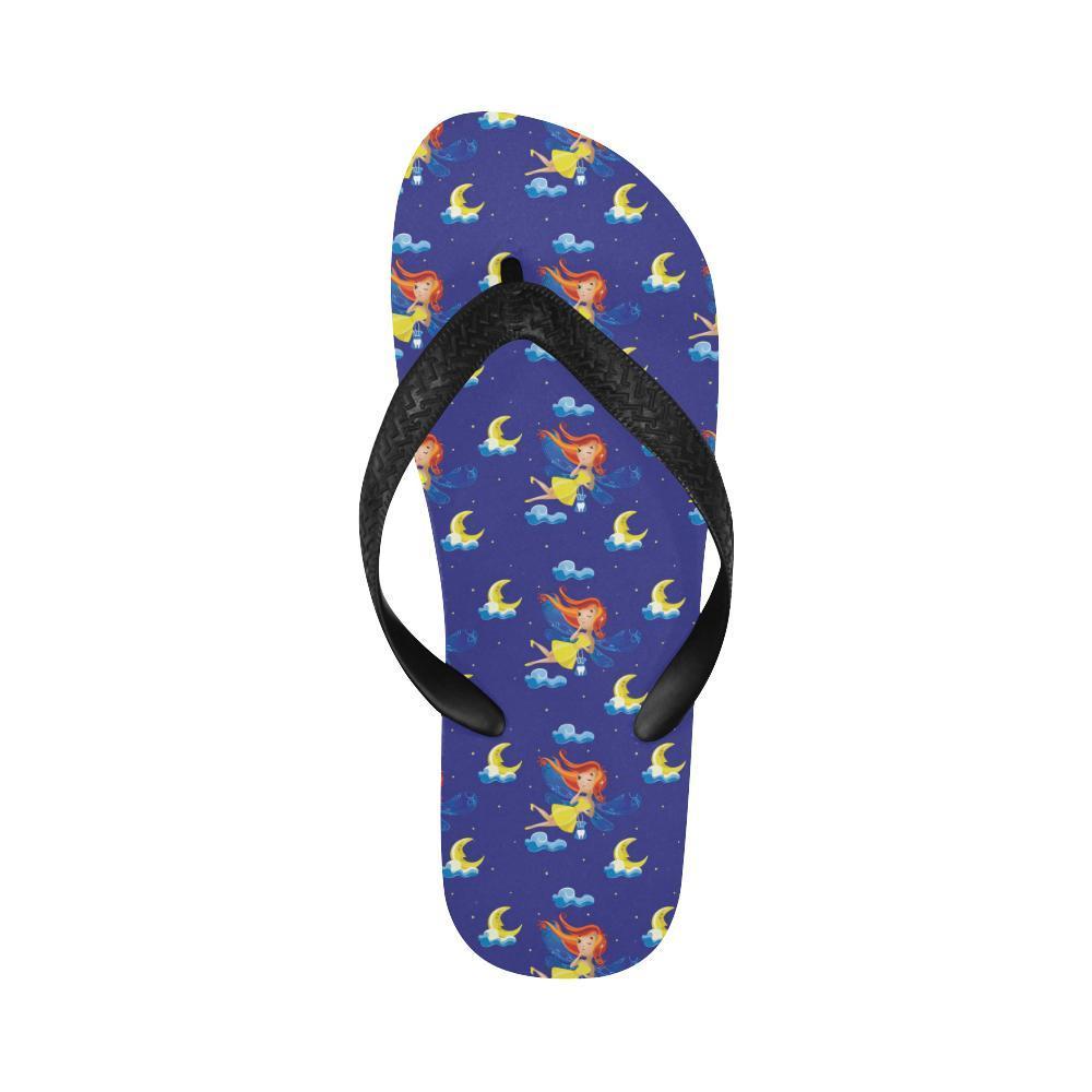 Fairy with Moon Print Pattern Flip Flops-JTAMIGO.COM