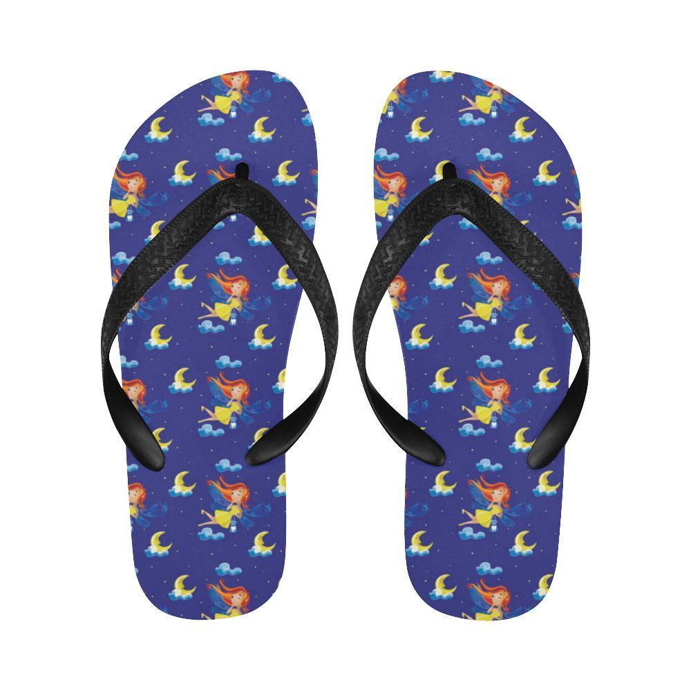Fairy with Moon Print Pattern Flip Flops-JTAMIGO.COM