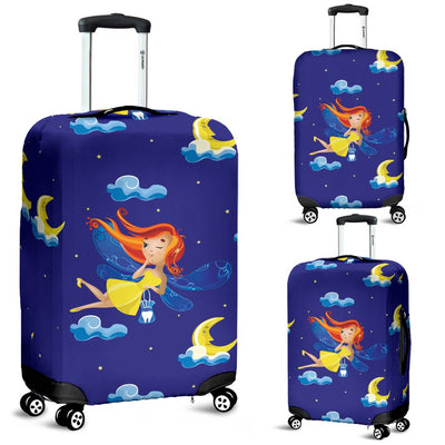 Fairy With Moon Print Pattern Luggage Cover Protector