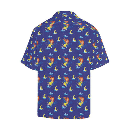 Fairy with Moon Print Pattern Men Aloha Hawaiian Shirt