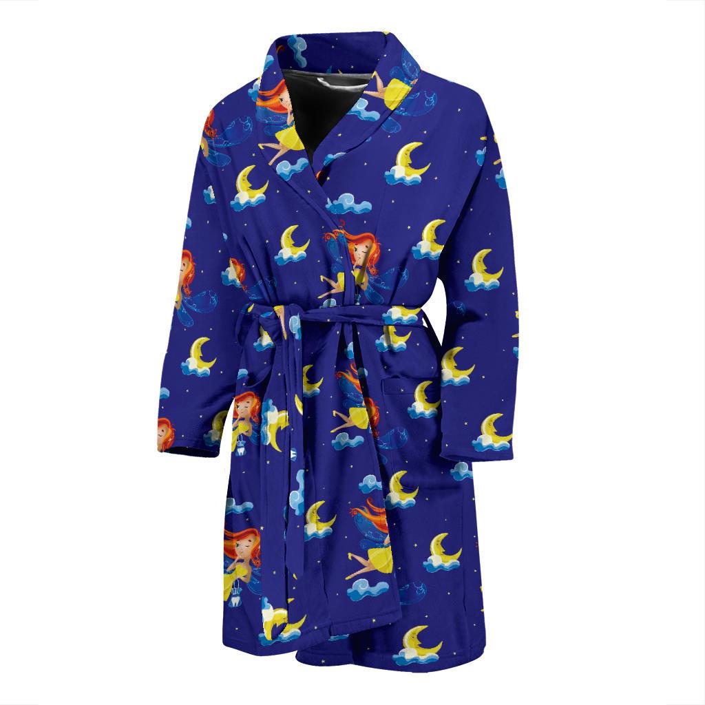 Fairy with Moon Print Pattern Men Bath Robe-JTAMIGO.COM