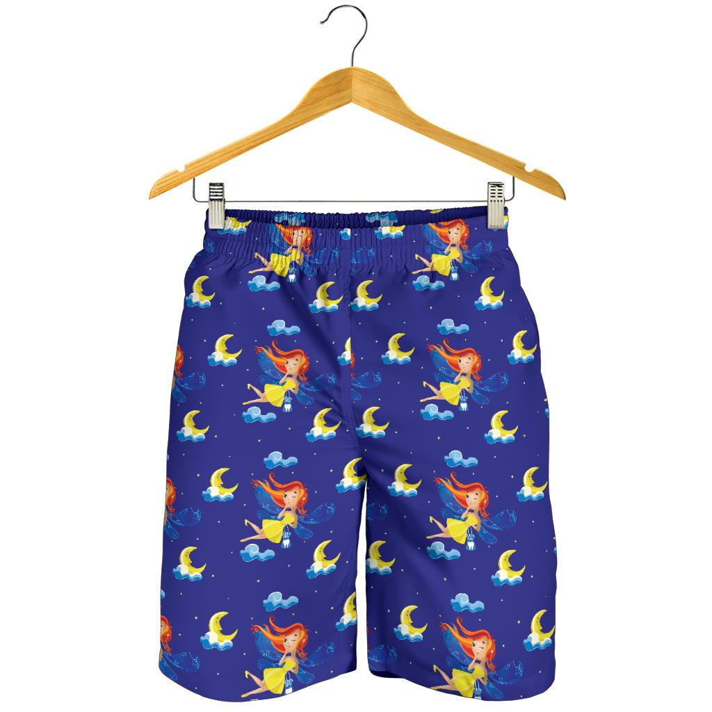 Fairy with Moon Print Pattern Mens Shorts-JTAMIGO.COM