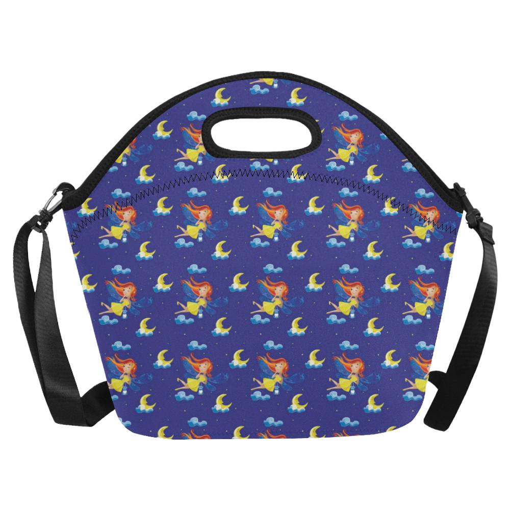 Fairy with Moon Print Pattern Neoprene Lunch Bag (Model 1669)(Large)-JTAMIGO.COM