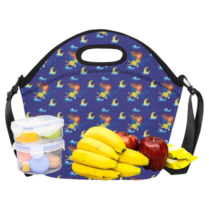 Fairy with Moon Print Pattern Neoprene Lunch Bag (Model 1669)(Large)-JTAMIGO.COM