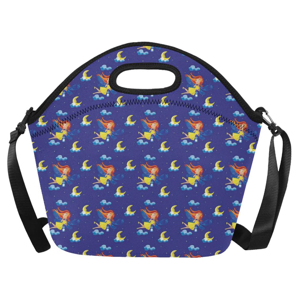 Fairy with Moon Print Pattern Neoprene Lunch Bag (Model 1669)(Large)-JTAMIGO.COM