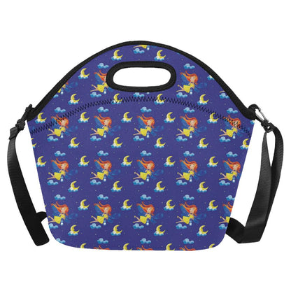 Fairy with Moon Print Pattern Neoprene Lunch Bag (Model 1669)(Large)-JTAMIGO.COM