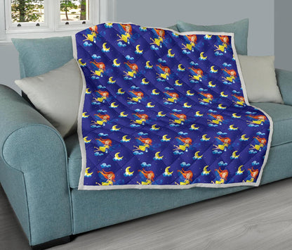Fairy with Moon Print Pattern Premium Quilt-JTAMIGO.COM