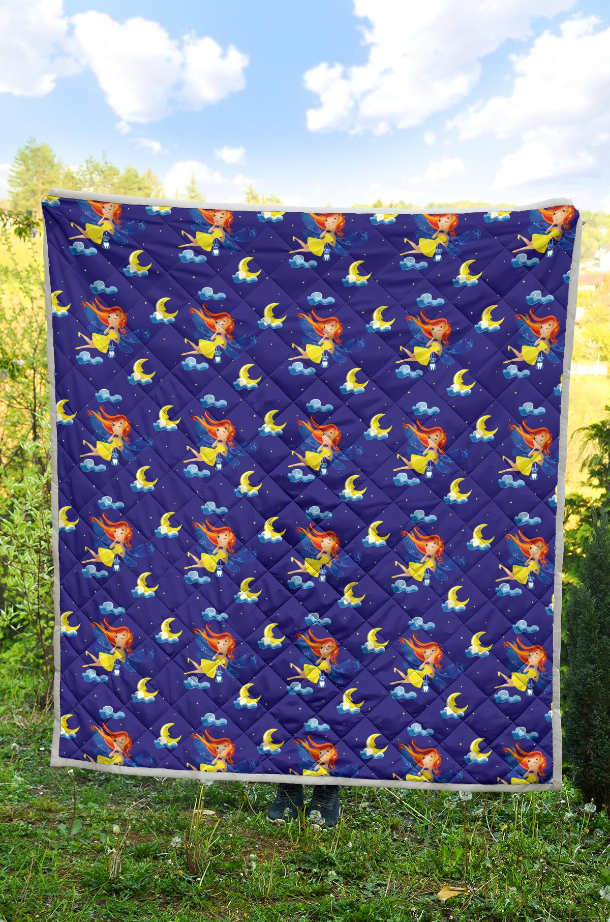 Fairy with Moon Print Pattern Premium Quilt-JTAMIGO.COM