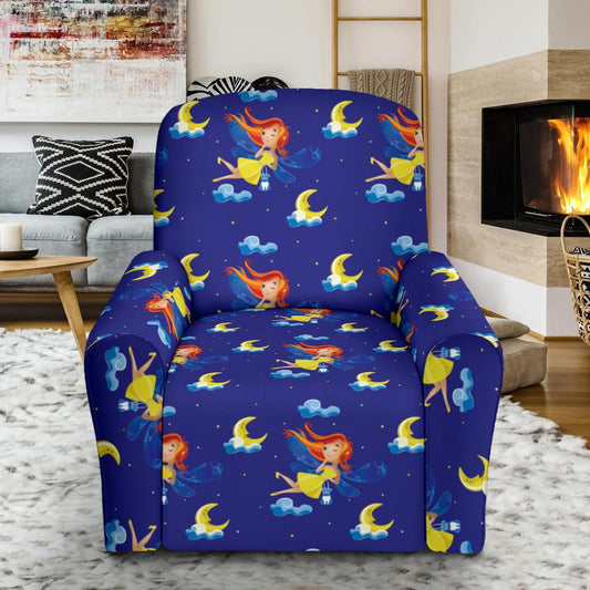 Fairy with Moon Print Pattern Single Sofa Slipcover -JTAMIGO.COM