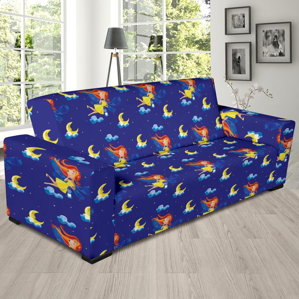 Fairy with Moon Print Pattern Sofa Slipcover-JTAMIGO.COM