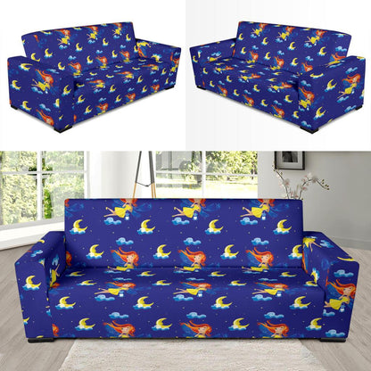 Fairy with Moon Print Pattern Sofa Slipcover-JTAMIGO.COM