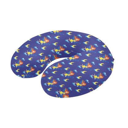 Fairy with Moon Print Pattern U-Shaped Travel Neck Pillow-JTAMIGO.COM