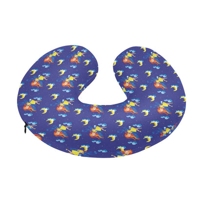 Fairy with Moon Print Pattern U-Shaped Travel Neck Pillow-JTAMIGO.COM