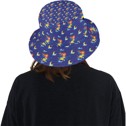 Fairy with Moon Print Pattern Unisex Bucket Hat