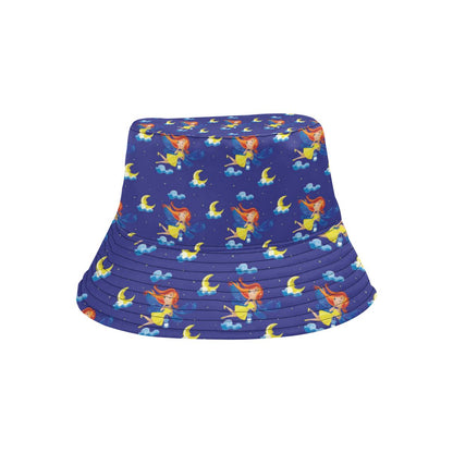 Fairy with Moon Print Pattern Unisex Bucket Hat