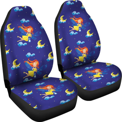 Fairy with Moon Print Pattern Universal Fit Car Seat Covers