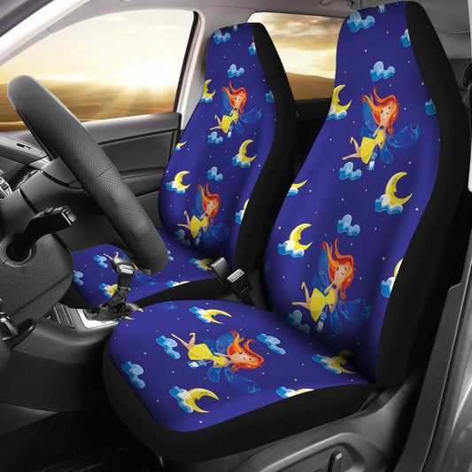 Fairy with Moon Print Pattern Universal Fit Car Seat Covers