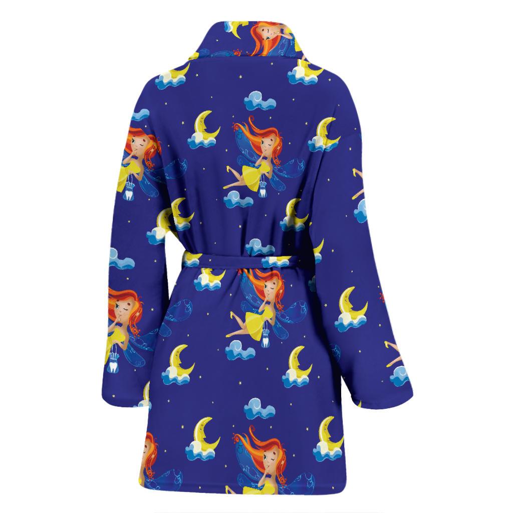 Fairy with Moon Print Pattern Women Bath Robe-JTAMIGO.COM