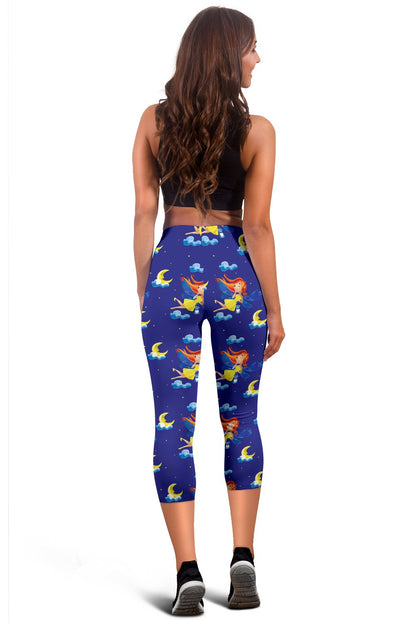 Fairy with Moon Print Pattern Women Capris