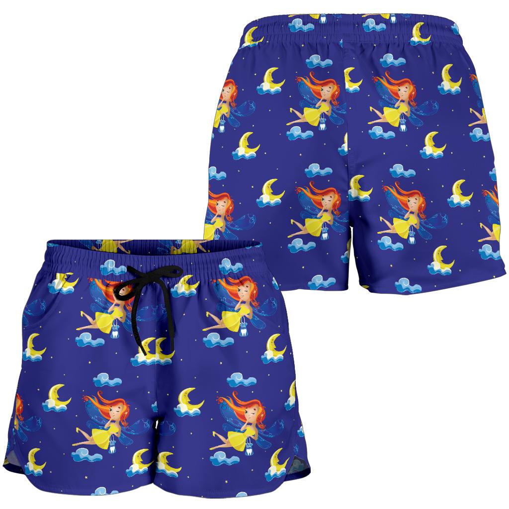 Fairy with Moon Print Pattern Women Shorts-JTAMIGO.COM