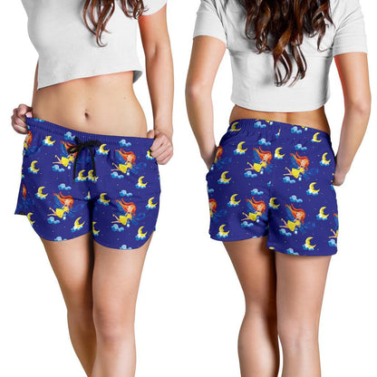 Fairy with Moon Print Pattern Women Shorts-JTAMIGO.COM