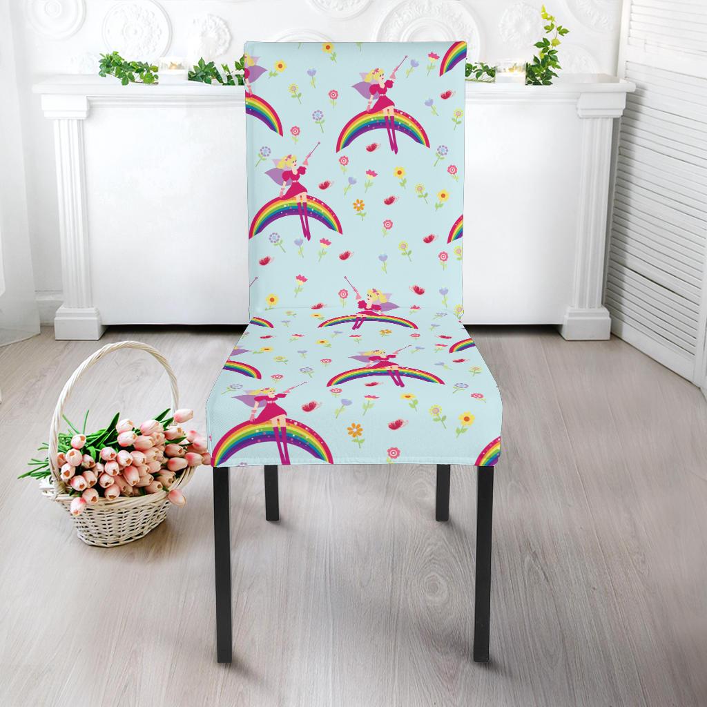 Fairy with Rainbow Print Pattern Dinning Chair Slipper-JTAMIGO.COM