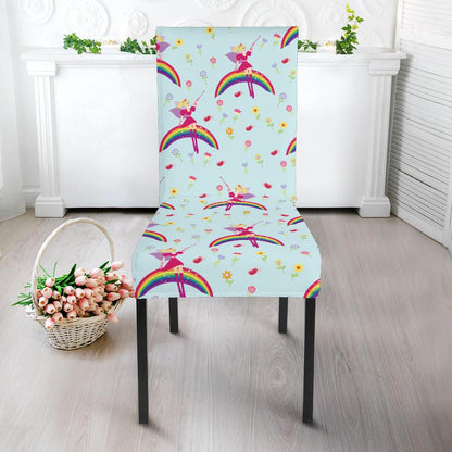 Fairy with Rainbow Print Pattern Dinning Chair Slipper-JTAMIGO.COM