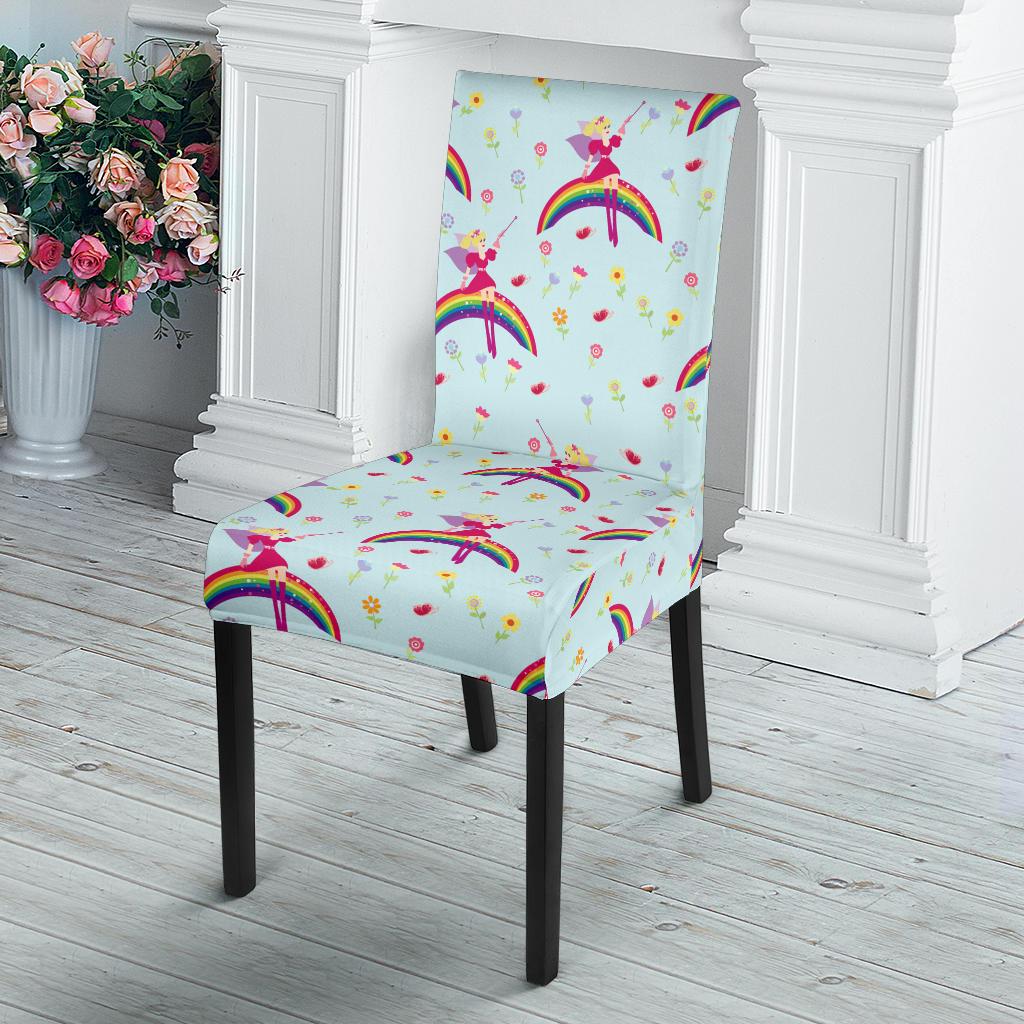 Fairy with Rainbow Print Pattern Dinning Chair Slipper-JTAMIGO.COM