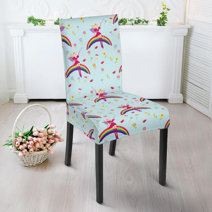 Fairy with Rainbow Print Pattern Dinning Chair Slipper-JTAMIGO.COM