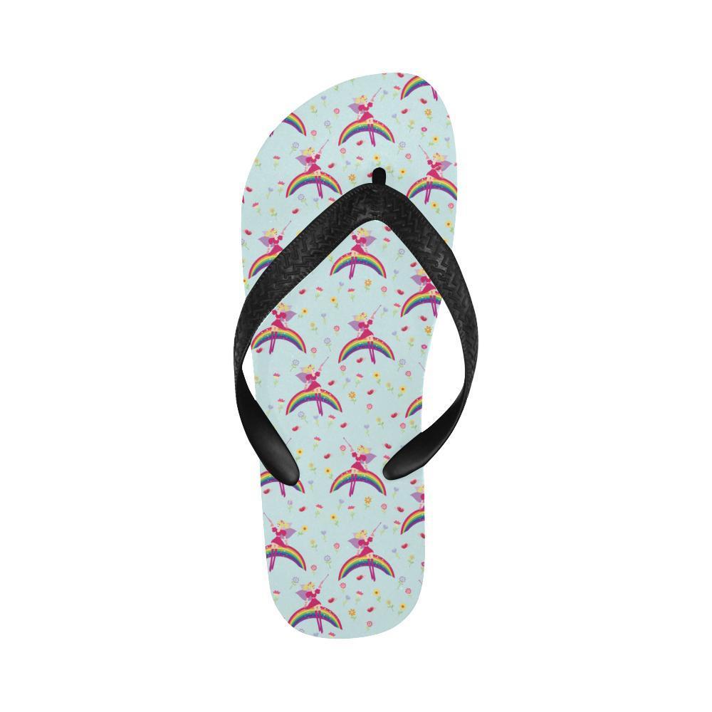 Fairy with Rainbow Print Pattern Flip Flops-JTAMIGO.COM