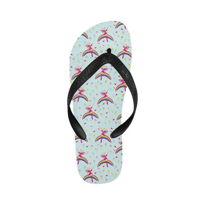 Fairy with Rainbow Print Pattern Flip Flops-JTAMIGO.COM